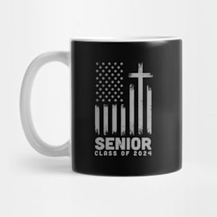 Class Of 2024 Senior 24 Usa Flag Cross Christian Graduation Mug